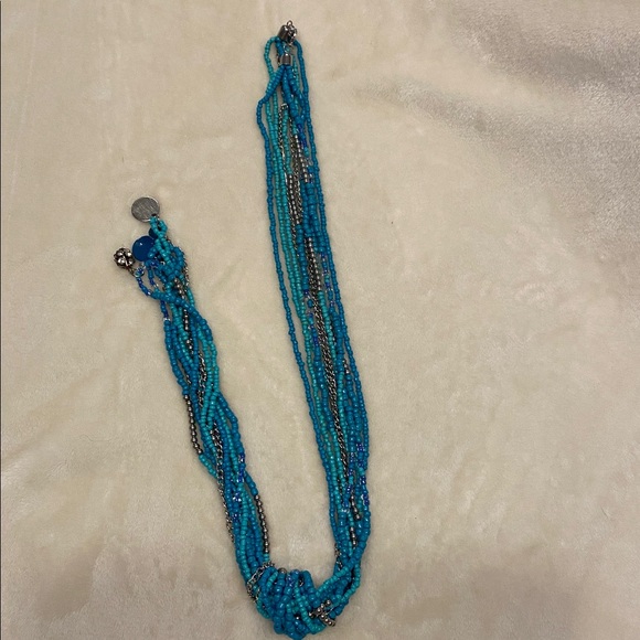 🌸 Turquoise and Silver Multi-Strand Necklace - Picture 8 of 8